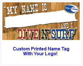 A Custom Printed Name Tag Printed With Your Logo no personalization Magnetic option available