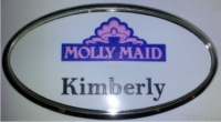 A Custom Printed Name Tag, Oval Printed Name Badge. Magnetic available.
